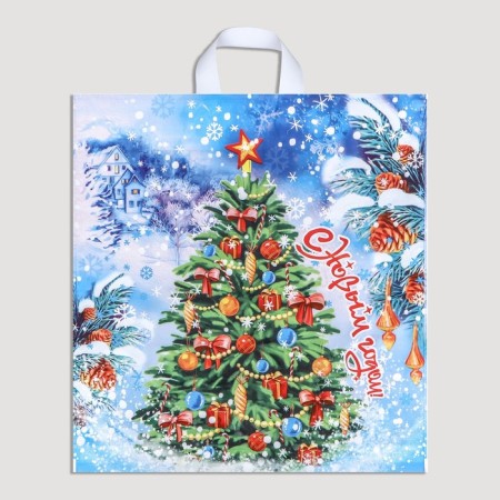 New Year. Package "Hello Yolka", plastic with a loop pen, 40x42 cm.