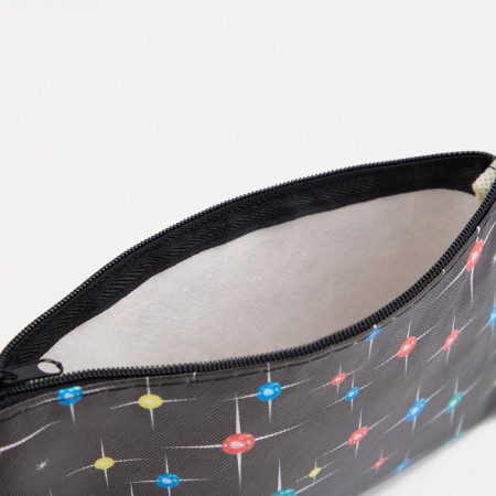 Cosmetic bag with lightning, black color-2