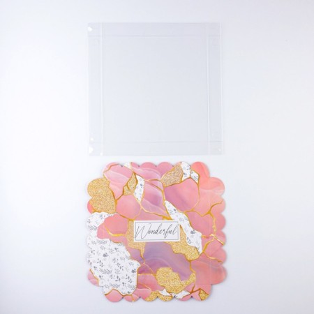 Cookie box, confectionery packaging with PVC lid, “stone”, 21 x 21 x 3 cm-5