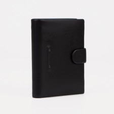 Male purse on the button for auto documents and passports, black color