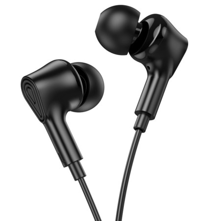Hoco M102 headphones, wired, vacuum, microphone, 1.2 m, black