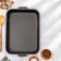 A set of baking sheets with solid handles, without covers, 2 items: 19 × 25 cm, 23 × 30 cm, anti -stick coating, blue color