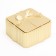Candle "Square" in a candlestick with narrow faces of gypsum, 7.5x3.5cm, gold