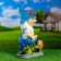 Garden figure "Dwarf with a puppy" 22x38cm