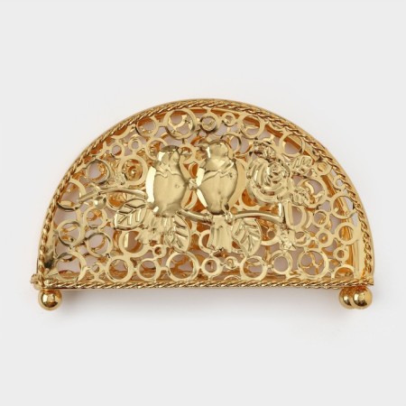 Decorative napkin "Birds", 15 × 4 × 8.5 cm, gold color-3