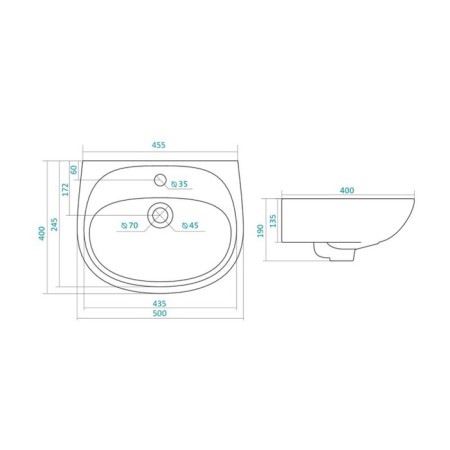 Santek “Animo-50” shell without a hole for the mixer, without a pedestal-3