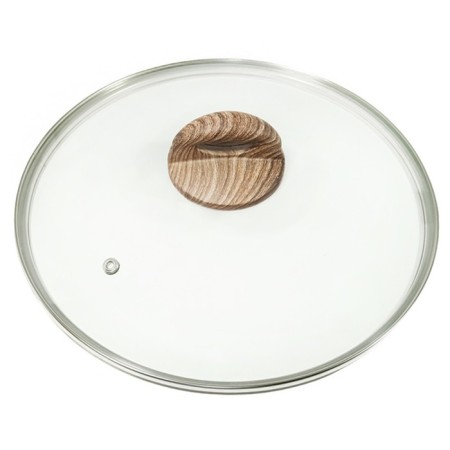 Glass cover Panairo Wood, Soft-Touch pen, with a lid, d = 26 cm-2