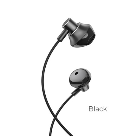 Hoco M75 headphones, wired, inserts, microphone, jack 3.5 mm, 1.2 m, black-1