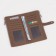 Women's wallet on the button, beige color