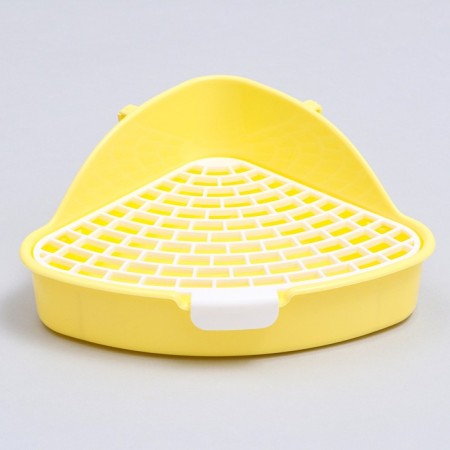 Corner toilet for rabbits and ferrets "Pijon", 24 x 18 x 11 cm, yellow-1