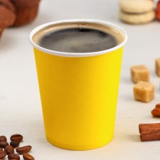 A single -paper cup, 250 ml, d = 8 cm, yellow color