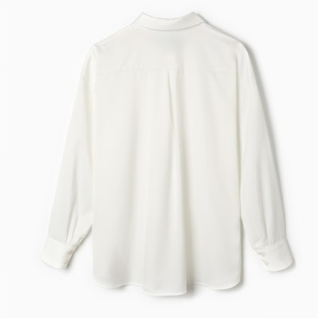 Рубашка шелковая MIST plus-size, р. 52, молочный-7