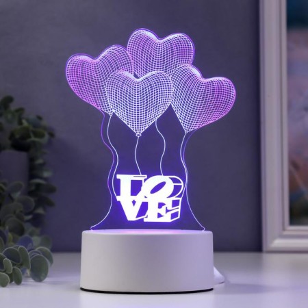 Four heart lamp from the network 9.5x12.5x18.5 cm Risalux