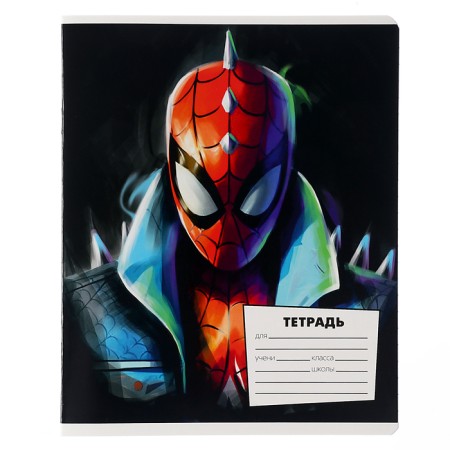 Notebook in a line of 18 sheets, 5 types of mix, cover coated cardboard, spider-man-6