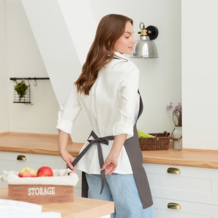 Apron Ethel Eco Light Grey, 60x70cm, 100% flax, 245 g/m2-2
