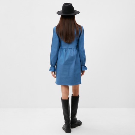 Women's dress with a collar Mist, p.48, blue-4