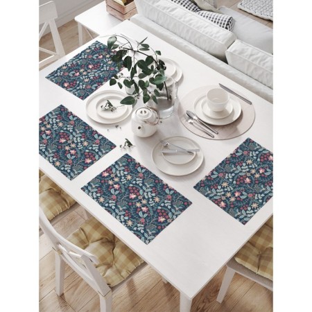 Set of napkins for setting the table "Flower Field", rectangular, size 32x46 cm, 4 pcs