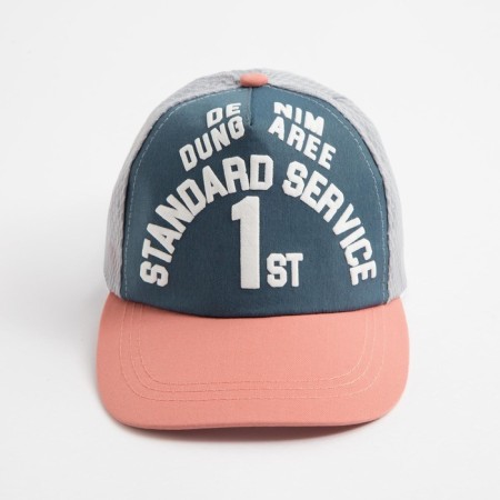 Baseball cap for the boy minku, green color/coral, rr 52 cm