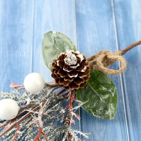 Decor "Winter charm" bumps balls of twigs in silver, 20 cm-1