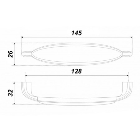 Cappio cramics bracket handle, 128 mm, old silver color-6