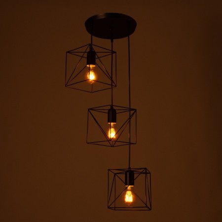Lamp "Square" 3he27 40W 30x30x15-135 cm-2