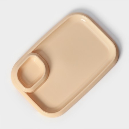 A barbecue dish with a saucer 30.3 × 21 × 2.5 cm, beige color-2