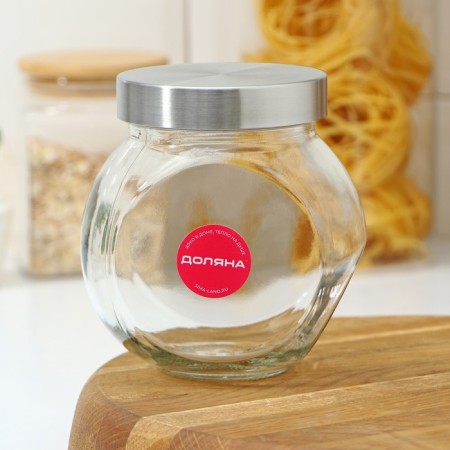 Glass Bank for bulk products of the Metallic share, 700 ml, 12 × 13 × 8.5 cm-4
