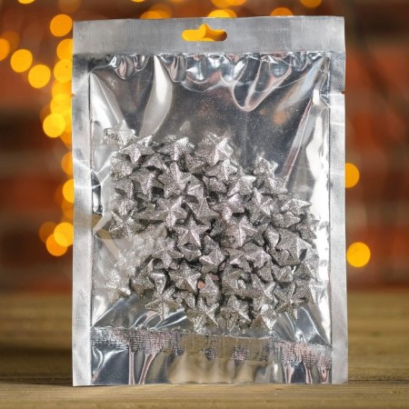 Figure for crafts and decor "Star", set of 80 pcs., Size 1 pc. 1.5 × 1.5 × 1 cm, silver color-1