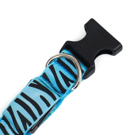 Collar with backlight tiger 3 glow modes size M, Osh 32-50 x 2.5 cm blue blue-8