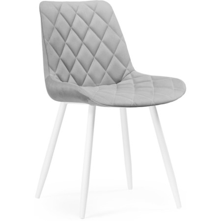 Stool on a metal frame Baoine used metal/velor, white/gray 50x55x83 cm