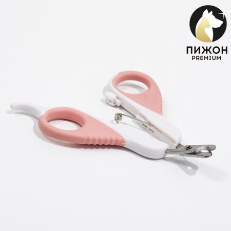 Coger scissors "Pijon" Premium curved, with an emphasis for the finger, white-pink