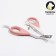 Coger scissors "Pijon" Premium curved, with an emphasis for the finger, white-pink
