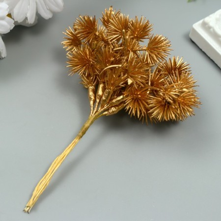 Artificial plant for creativity "spruce balls" 1 bouquet = 6 branches of bronze 14 cm-1