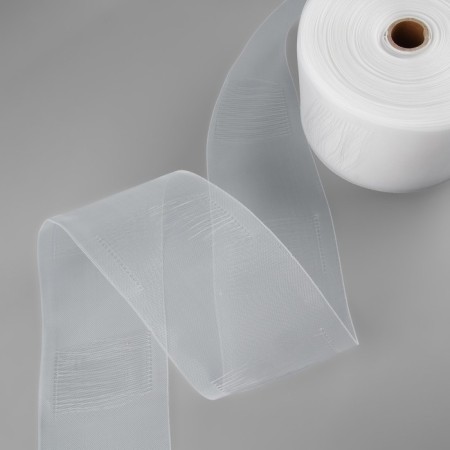 The curtain tape is pipe, organza, 10 cm, 50 ± 1 m, the color is transparent-3