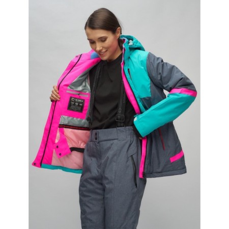 Ski costume is female, size 42, green color-5