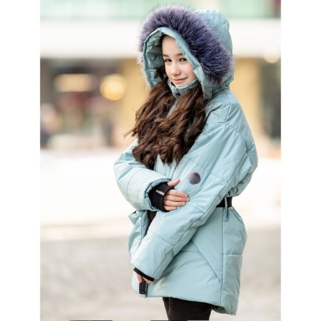 Jacket for girls, height 170 cm, green color-4