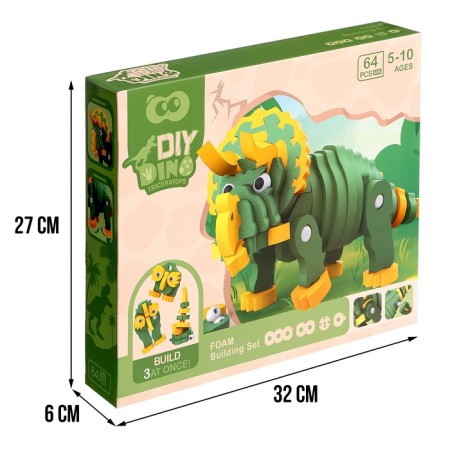 Design "Triceratops", soft, EVA material, 64 details-4