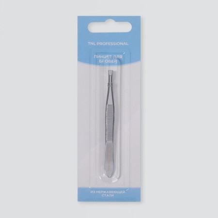 Pinzet straight/beveled, narrow, 9 cm, on the blister, silver color-4