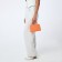 Bag Female Tout with zipper, long belt, orange color