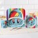 A set of children's bamboo dishes, 5 objects: plate, fork, spoon, glass, bowl "Rainbow Dash", My Little Pony