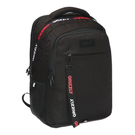 Youth backpack 42 x 31 x 22 cm, Grizzly, ergonomic back, laptop department, black-1