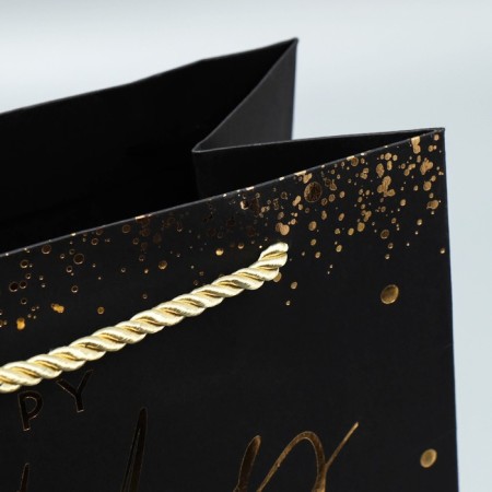 Gift package, packaging, “Happy Birthday” black craft, 23 x 27 x 11.5 cm-4