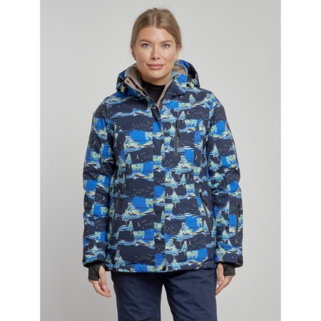 Ski jacket female winter, size 42, dark blue color