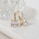 Earrings "Zirconium" mini, square, white color in gold