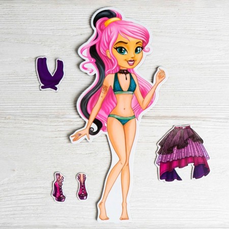 Magnetic game "Dress the doll: Stylish little thing"-6