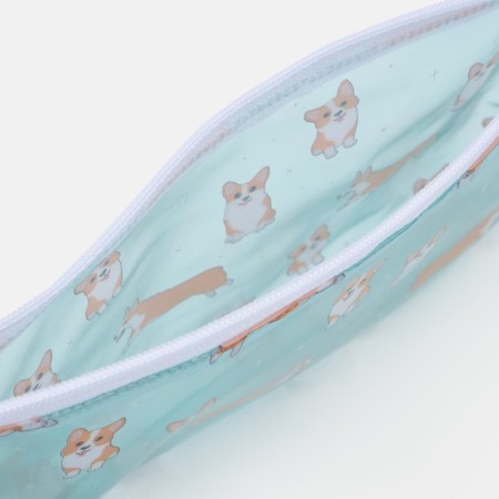 Cosmetic bag-penete on zipper, PVC, mint color-2