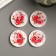 Button decorative tree "Bouquet of roses" 2.5x2.5 cm