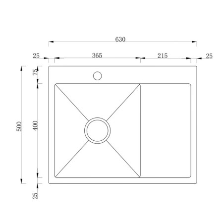 Kitchen sink "RMS" MRK-6350BL-L, mortise, left, thickness 3.0 and 1 mm, dispenser, graphite-3
