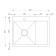 Kitchen sink "RMS" MRK-6350BL-L, mortise, left, thickness 3.0 and 1 mm, dispenser, graphite
