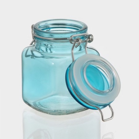 Glass jar for spices with a crooked castle "Square", 100 ml, 5.5 × 8 cm, color mix-2